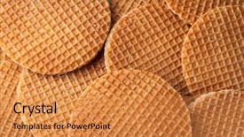  Presentation with waffles - Amazing presentation theme having waffles with caramel background top view backdrop and a gold colored foreground