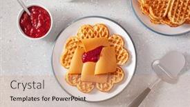  Presentation with waffles - Presentation theme with waffles-with-norwegian-brunost-traditional background and a coral colored foreground