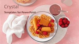  Presentation with waffles - PPT theme enhanced with waffles-with-norwegian-brunost-traditional background and a coral colored foreground