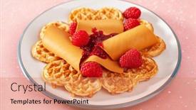  Presentation with waffles - Slide deck consisting of waffles-with-norwegian-brunost-traditional background and a coral colored foreground