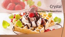  Presentation with waffles - Beautiful presentation featuring ice cream cookie - waffles with strawberry dessert backdrop and a lemonade colored foreground
