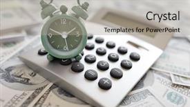  Presentation with time money - Cool new slides with wage hour - calculator and alarm clock backdrop and a light gray colored foreground