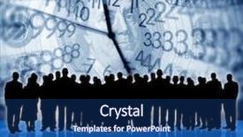  Presentation with business people silhouette - Slide deck featuring wage hour - several clocks background and business background and a  colored foreground