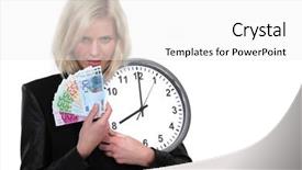  Presentation with time value of money - Amazing slide deck having wage hour - time is money backdrop and a white colored foreground