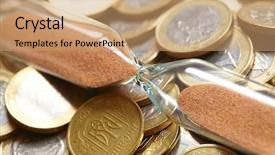  Presentation with time money - Colorful PPT theme enhanced with wage hour - time of money backdrop and a  colored foreground