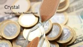  Presentation with time money - PPT theme having wage hour - time of money background and a  colored foreground