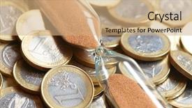  Presentation with time value of money - Presentation design consisting of wage hour - time of money background and a  colored foreground