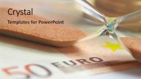  Presentation with time money - Beautiful presentation theme featuring wage hour - time of money backdrop and a coral colored foreground