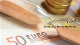  Presentation with time money - Colorful presentation theme enhanced with wage hour - time of money backdrop and a  colored foreground