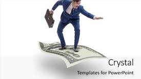  Presentation with carpet - Beautiful presentation theme featuring wages - businessman flying carpet made backdrop and a white colored foreground