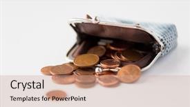  Presentation with investment money - Slide deck featuring wages - finance cash money saving background and a coral colored foreground