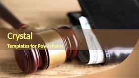  Presentation with gavel - Presentation theme featuring wages - gavel and money coins background and a tawny brown colored foreground