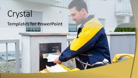  Presentation with jumbled letters for kindergarten - Beautiful theme featuring wages - postman delivering letters to mailbox backdrop and a lemonade colored foreground