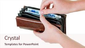  Presentation with banknotes - Colorful slides enhanced with wages - wallet there are some backdrop and a lemonade colored foreground