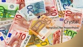  Presentation with superstition different templets - Slide deck featuring wages spending - many different euro bills symbolic background and a coral colored foreground