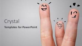  Presentation with building team - Presentation theme with cute couple cartoons - waggish happy fingers with team background and a light gray colored foreground