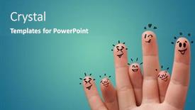  Presentation with team building - Cool new theme with waggish-happy-fingers-with-team backdrop and a teal colored foreground