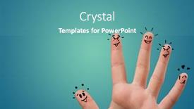  Presentation with team building - Colorful theme enhanced with waggish-happy-fingers-with-team backdrop and a teal colored foreground