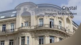  Presentation with austria politic - Presentation theme enhanced with wagner - austria vienna wien row houses background and a light blue colored foreground