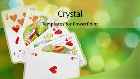  Presentation with royal hotels - Colorful theme enhanced with wagner - royal flush in hearts backdrop and a yellow colored foreground