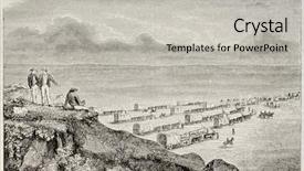  Presentation with mexican - Audience pleasing presentation theme consisting of wagon train in mexican prairies backdrop and a light gray colored foreground