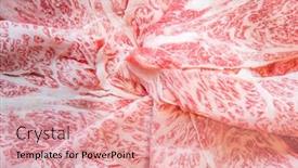  Presentation with wagyu - Amazing PPT layouts having wagyu a5 beef meat texture for food background backdrop and a coral colored foreground