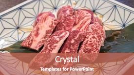  Presentation with wagyu - Cool new slides with wagyu beef rib premium japanese backdrop and a coral colored foreground