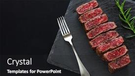  Presentation with japanese food - Theme enhanced with wagyu beef steak japanese food background and a dark gray colored foreground