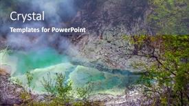 Presentation with spring water - Beautiful PPT layouts featuring wai-o-tapu-geyser-park backdrop and a ocean colored foreground