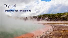  Presentation with new zealand - PPT theme having wai-o-tapu-the-unique background and a sky blue colored foreground