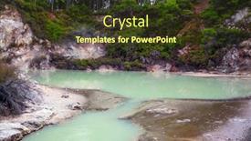  Presentation with spring water - Colorful theme enhanced with wai-o-tapu-volcanic-valley backdrop and a tawny brown colored foreground