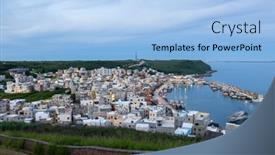  Presentation with taiwan - Presentation design with waian-fishing-harbor-in-penghu background and a light blue colored foreground