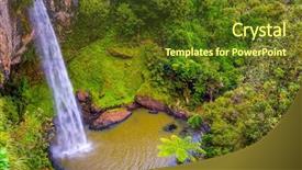  Presentation with journey - PPT theme consisting of waikato - deep lake of waterfall bridalveil background and a tawny brown colored foreground