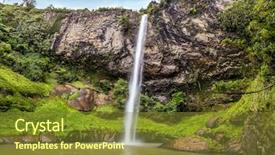  Presentation with fall morning - PPT layouts featuring waikato - high waterfall bridalveil fall background and a tawny brown colored foreground