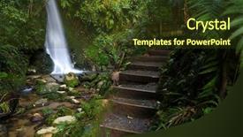  Presentation with lonely man new zealand tourists - PPT theme having waikato - waterfall in tropical forest new background and a  colored foreground