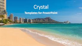  Presentation with waikiki - Colorful PPT layouts enhanced with waikiki beach in honolulu hawaii backdrop and a teal colored foreground