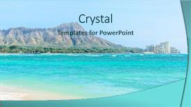  Presentation with waikiki - Cool new theme with waikiki beach in honolulu hawaii backdrop and a light blue colored foreground