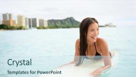  Presentation with waikiki - PPT layouts enhanced with waikiki beach oahu hawaii background and a sky blue colored foreground