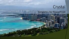  Presentation with waikiki - Amazing theme having waikiki from above backdrop and a light blue colored foreground