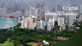  Presentation with waikiki - Cool new slide set with waikiki hawaii from above backdrop and a gray colored foreground