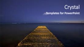  Presentation with waikiki - Presentation featuring waikiki honolulu hawaii jetty with star filled night sky background and a ocean colored foreground