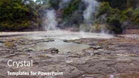  Presentation with hot spring - Audience pleasing presentation design consisting of waimangu-volcanic-rift-valley-inferno backdrop and a gray colored foreground
