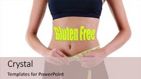  Presentation with slim body - Slide set with waist and text gluten free background and a  colored foreground