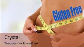  Presentation with slim body - Colorful presentation design enhanced with waist and text gluten free backdrop and a  colored foreground