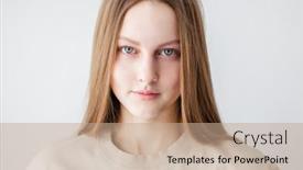  Presentation with teen girl - Presentation theme consisting of waist-up-portrait-of-beautiful background and a coral colored foreground