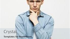  Presentation with decision making - Slide deck having waist-up-shot-of-young background and a light blue colored foreground