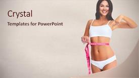  Presentation with tape - Colorful PPT theme enhanced with waistline - woman with measuring tape backdrop and a lemonade colored foreground