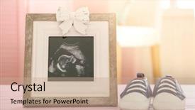  Presentation with baby ultrasound - Presentation design with wait hope - frame with ultrasound photo background and a coral colored foreground