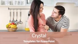  Presentation with pregnant - Beautiful presentation theme featuring wait hope - pregnant woman with husband backdrop and a coral colored foreground