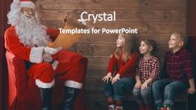  Presentation with christmas kids - Cool new PPT layouts with wait presents santa reads wishlist backdrop and a tawny brown colored foreground